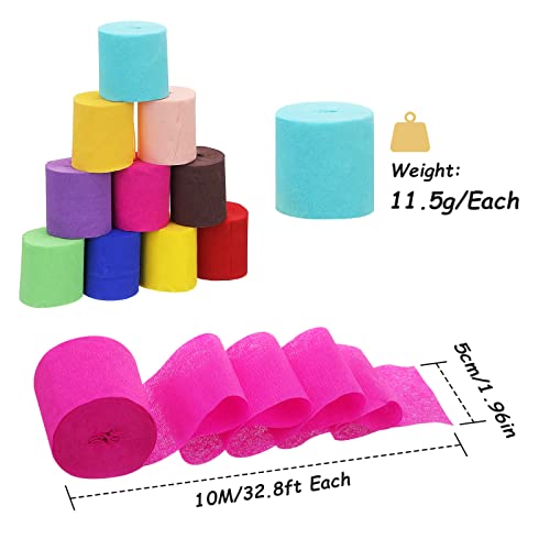 24 Rolls Crepe Paper Streamers, 24 Colors Streamers Decorations, Easy To Decorate Party Supplies For Birthdays, Wedding, Ceremony, Children's Day, Fun Festivals Decoration #TOP1