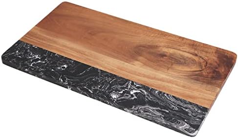 Uniharpa Cutting Board, Acacia Wood Cutting Board Solid Wood Marble Splicing Cutting Board Household Cutting Board for Meat Bread Fruits.