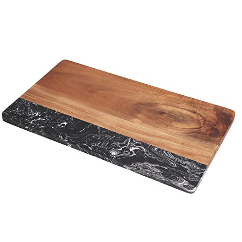 Uniharpa Schneidebrett, Akazienholz Schneidebrett Massivholz Marmor Spleißen Schneidebrett Haushalt Große Größe Schneidebrett für Fleisch Brot Obst Cover