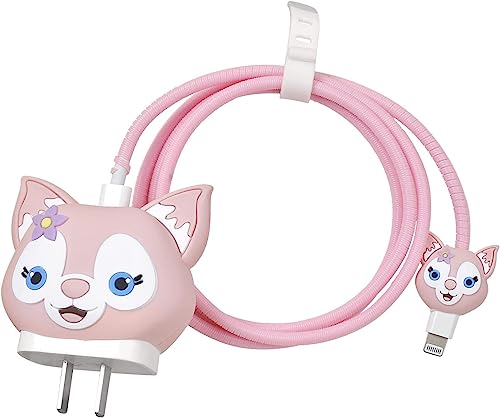 Image of Cartoon 3D Design Protective Case Compatible with Apple 18W - 20W USB-C Power Adapter Charger, Protective Cover for iPhone 18W & 20W Power Adapter Charger with Wire Saver. (Lina)