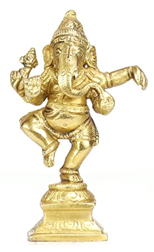 ASHIRWAD Estatua de ídolo del Señor Ganesha de latón para el hogar, dios hindú, Ganpati Bappa...
