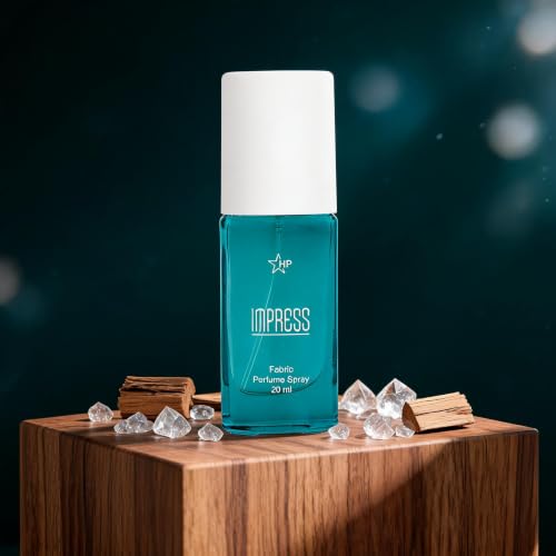 Image of HP Impress Fabric Perfume Spray, 20 ml, Unisex, Aromatic Fougere Fragrance, Glass Bottle