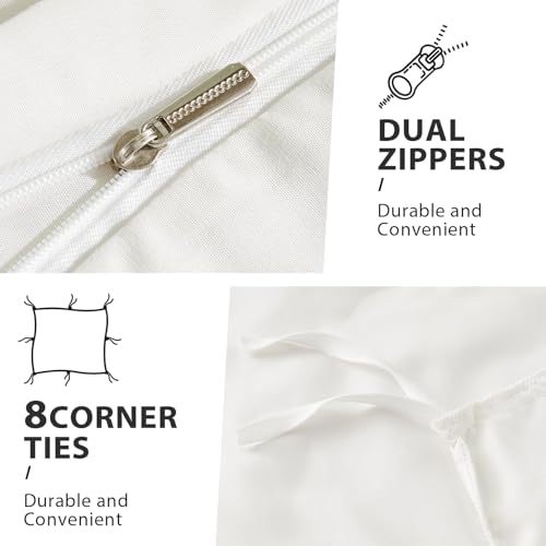 Sasttie Duvet Cover Queen, 3-Piece Ultra Soft Double Brushed Bedding Sets for All Season Use, Includes 1 Duvet Cover 90x90 Inches, 2 Envelope Pillowcases 20x30 Inches, Ivory by Sasttie - Image 6