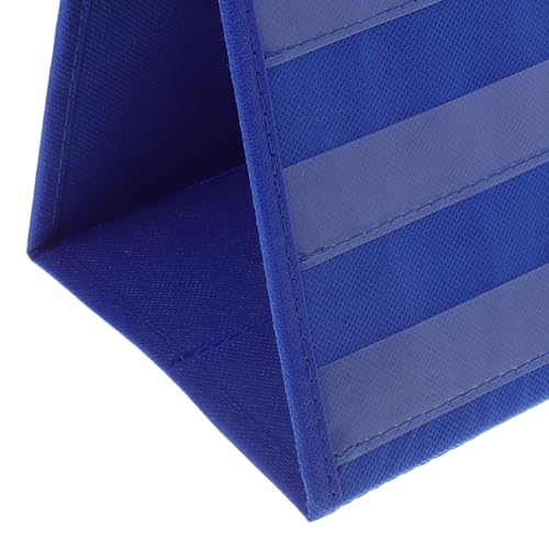 Artibetter Triangular Tabletop Pocket Chart Stand with Double-Sided Design, Multiple Slots, and Easy Storage for Office and Playing Games, Blue Display Frame with Versatile Pockets - Image 3