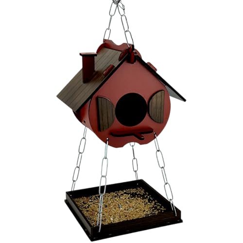 Comedouro Tratador Pássaros Livres Casinha De Passarinho Mdf (Vermelho)
