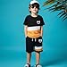 Klyatpxoen Size 11 12 Years Teen Boys Clothes 2 Piece Color Block T-Shirt & Shorts Fashion Teen Boys Spring Summer Clothing Sets Yellow(11-12Y)