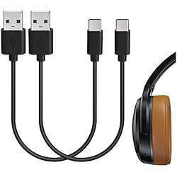 Geekria Cable de carga tipo C para Sküllcandy Indy Evo, Push, Sesh Evo, Indy Fuel True, Indy ANC, Crusher Evo, Crusher ANC/USB-A a USB-C Cable de carga para auriculares, auriculares (1 pie)