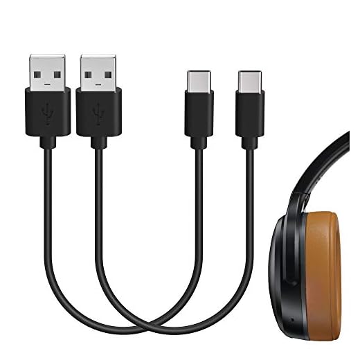 Geekria Typ-C-laddningskabel för Sküllcandy Indy Evo, Push, Sesh Evo, Indy Fuel True, Indy ANC, Crusher Evo, Crusher ANC/USB-A till USB-C Laddarkabel för hörlurar, hörlurar (svart 1FT)