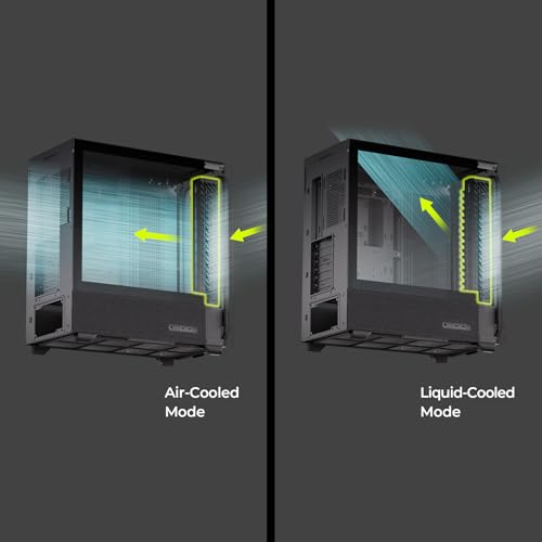 TRYX FLOVA Black Mid-Tower ATX PC Case, Breathable Fabric-Crafted Front, Tempered Glass, Three-Speed Cross-Flow Fan, 360mm Radiator, Wide Compatibility, USB-C 3.2 Gen 2x2 I/O (C-F500F-FM1E-G0K) by TRYX - Image 3