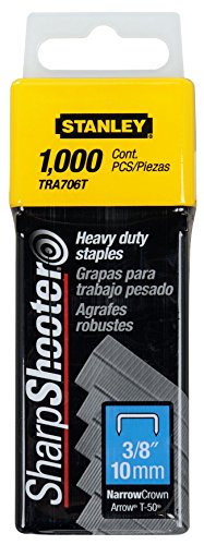 Stanley Hand Tools TRA706T 3/8" Sharp Shooter Narrow Crown H-D Staples 1,000 Count