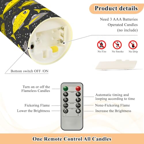 Velas de control remoto para regalo de otoño | Set de 2 velas sin llama decorativas amarillas 5