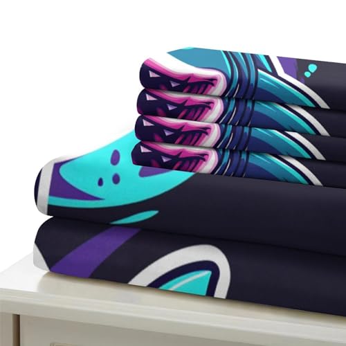 Housse de couette requin 3 pièces en microfibre douce imprimé 3D - 6