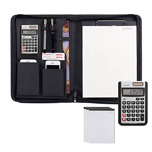 Portefeuille Padfolio A4 avec fermeture éclair et organiseur d'affaires en similicuir