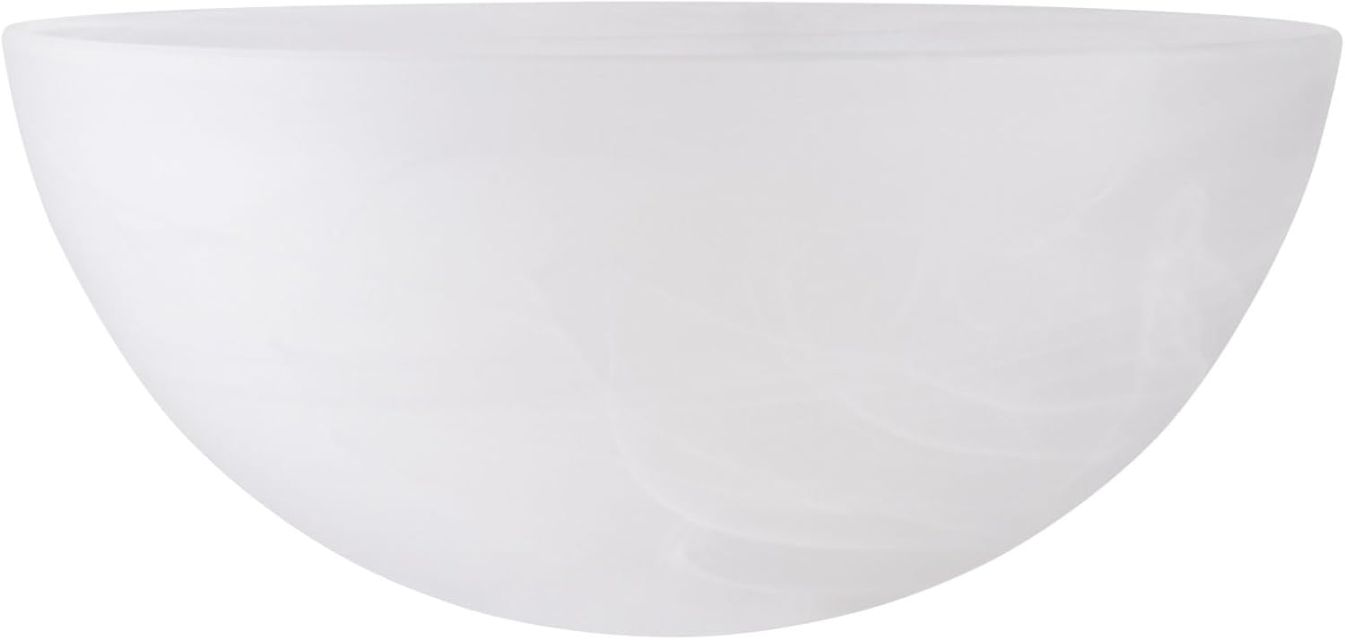 Antique Alabaster Glass Lamp Shade 12" Diameter x 5.5" High | E26 Base Replacement Lampshade for Pendant & Torchiere Floor Lamp - Vintage Lighting (Socket Not Included)