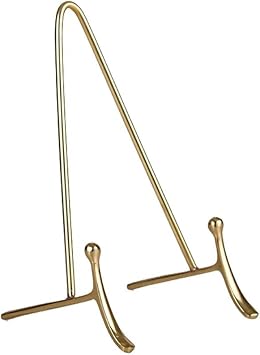 Brass Simplicity Plate Display Stand - Elegant Gold Holder for Plates, Artwork, and Decorative Items 20cm/7.9in Height, Stylish and Sturdy