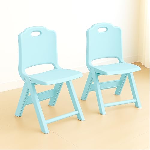 Image of HAPPY BEAR Foldable Kids | Foldable Study | Space-Saving, Portable, and Supports up to 30kg |Folding Stool | Kids Study Chair (Blue /Blue)