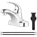 Aolemi Polish Chrome Bathroom Sink Faucet,Single Handle 4 Inch Centerset