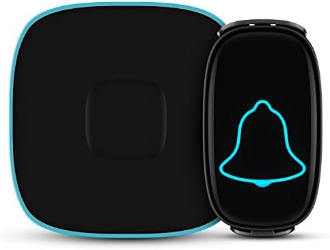 Wireless Doorbell, BO YING Waterproof Door Bell, Easy Install, Operating at 1000ft Range with 38 Melodies to Choose, Adjustable Volume and LED Flash,1 Push Button(Battery included)&1 Receiver (Black)
