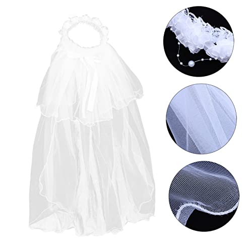 VICASKY Flower Wreath Veil Headband for Boy Girl Elegant Floral Hair Accessory for Weddings First Communions Special Occasions Beautiful Lace Design with Veil for Girls4