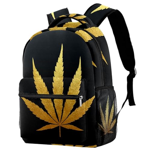 Sac à dos feuille dorée pailletée multicolore avec grand volume de transport