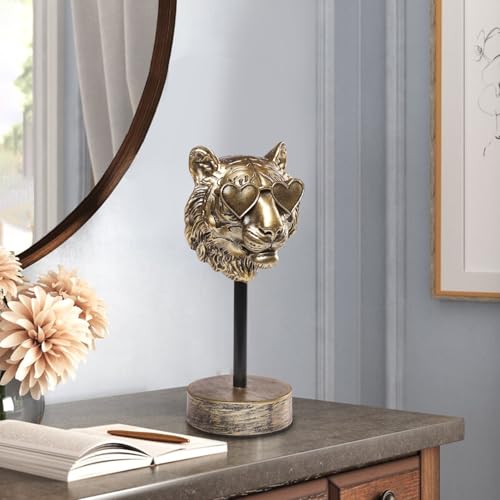 Escultura de Resina Artesanal Tigre Decoración Moderna miniatura 2