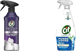 Cif Power Perfect Kireç & Pas Sökücü Sprey 435 mL (1 X 435 mL)(1) Cif Power Shine Cleanboost Sprey Temizleyici Banyo İçin Temizleyici ve Kireç Çözücü 750 ML(3)