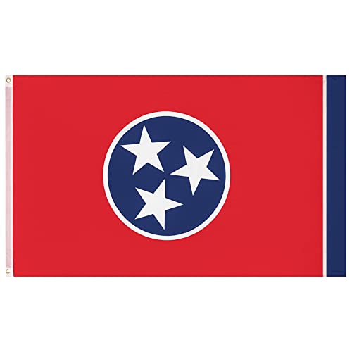 MUWO Flagge America Edition 90 x 150 cm, doppelseitige Gartenflagge, wetterfeste Fanflagge, Fußballflagge Polyester der 50 Vereinigten Staaten, USA-Bundesstaaten mit Ösen (Tennessee)
