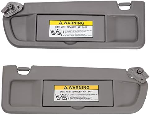 KruzeKraft Left & Right Side Sun Visor For 2006-2011 Honda Civic - Dark Grey - Direct Replacement