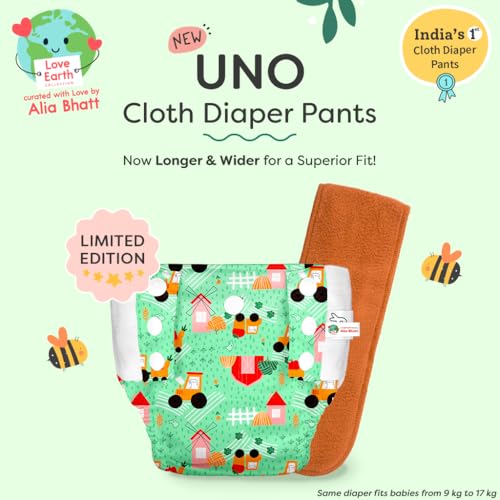 Image of SuperBottoms UNO Pull-up Pant Style Diaper | Cloth Diaper for Babies | Reusable, No Tapes, Easy to Wear, Designed for Active Little Ones | 3M - 3Y | Pack of 1