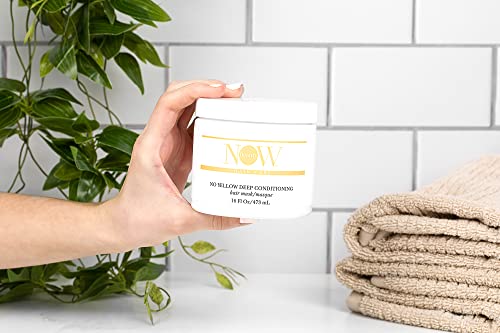 Now Beauty The Ultra Hydrating No Yellow Hair Mask -Conditioning, Repairing Purple Mask Treatment - Reduces Brassiness In Natural Blonde Or Color-Treated Hair - Paraben And Sulfate Free - 16 Oz #TOP5