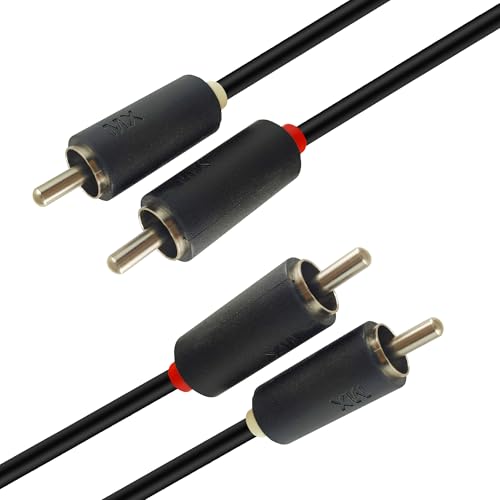 Image of MX 1.5m Audio Video Cable 2-Pin Connector for Subwoofer, Speaker, Amplifier, Turntable, Receiver & Home Theater Sound System (2-to-2 AV Cable)