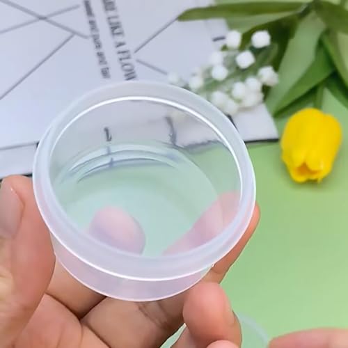 Image of 12 Pack 1.01 oz Round Plastic Containers (1.97 x H1.1 inch), Round Transparent Plastic Bead Jar with Lids for Beads, Coins, Safety Pins and Other Craft Jewelry