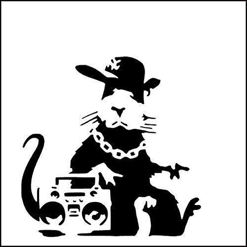 Banksy Ratte Schablone/Hip Hop Ratte / A4 Blatt Größe (Design 17x17cm) / Wohndeko Kunst Malen Schablone