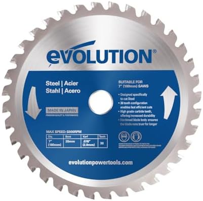 Evolution Power Tools 180Bladest Steel Cutting Saw Blade, 7-Inch X 36-Tooth