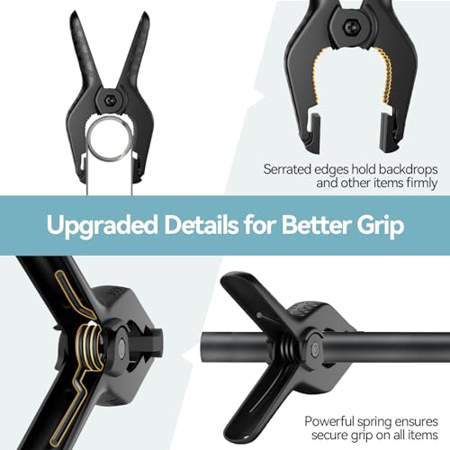 Image of EMART 12 Pack Heavy Duty Spring Clamps 3.5 Inch Professional Plastic Backdrop Clips for Photography Studio, Background Stand, Woodworking, Crafts, Tarp-Black