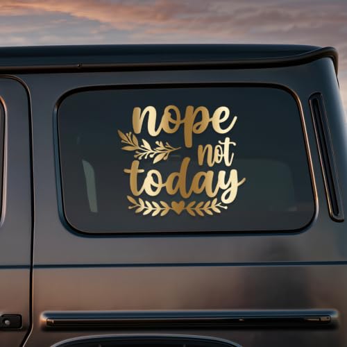 2Pcs Nope Not Today Sassy Funny Quote Car Decal Sticker No Background