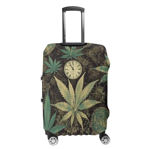 A Puff in Time Weed Marijuana Travel Luggage Cover Anti-scratch Suitcase Cover Elastic Suitcase Protective Cover Fits 19-32 Inch Luggage S4