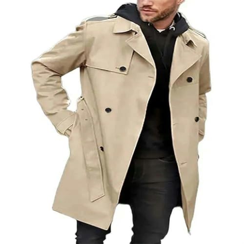 Manteau long homme automne hiver décontracté chic et élégant à revers