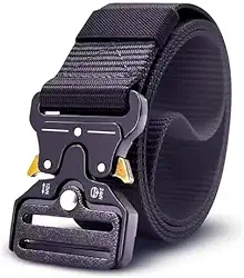 Cinto Tático Militar Com Fivela de Engate Rápido Anti Alérgico | Alpha Ecom (Preto Metal)