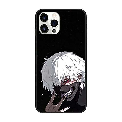 Black Soft Tpu Phone Case For Apple Iphone 13 Pro 6.1Inch Anime Tokyo With Ghoul Kaneki Ken Crystal Shockproof Protective Bumper Back Cover Pattern02 #TOP14
