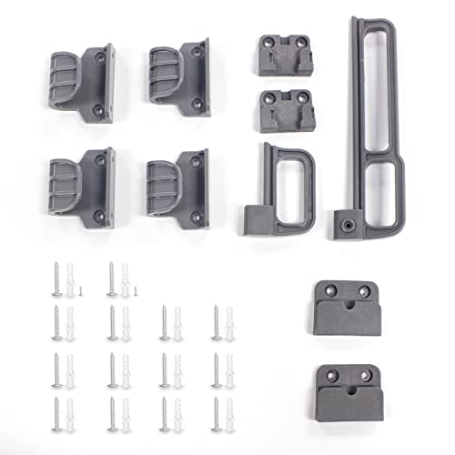 HEELALBABY Retractable Baby Gate Hardware Replacement Parts Kit (Grey) Full Set Wall Mounting Accessories Brackets Anchors and Screws for Child and Pet Gate