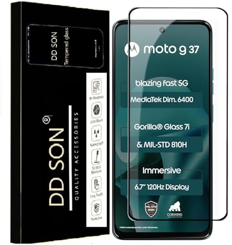 Image of DD SON Premium Tempered Glass Screen Protector Guard Compatible For Motorola G37 5G / Motorola G37 Power 5G (6.67 Inch, Pack of 1) | Edge to Edge Coverage With Easy to installation kit