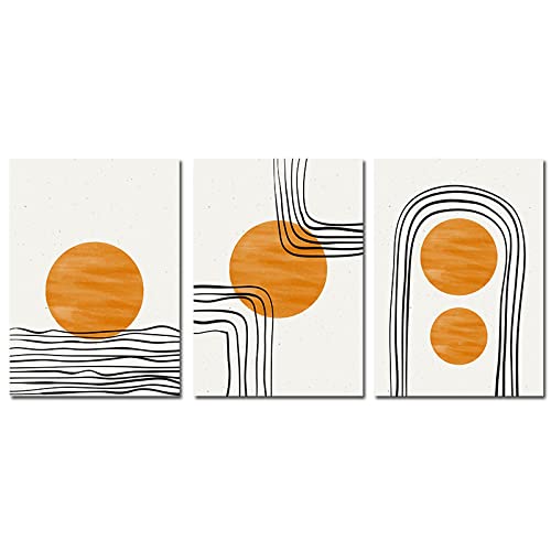 Affiche courbe ligne pour salon moderne décoration murale beige