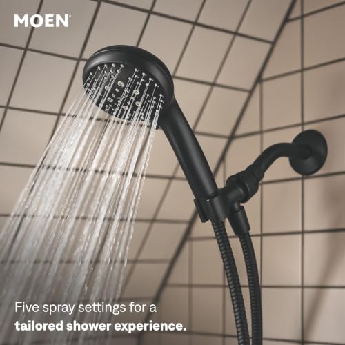 Moen 82775BL Beric Single-Handle Tub and Shower Faucet with Handshower and Metal Hose, Valve Included, IPS Tub Spout, Matte Black - image 5