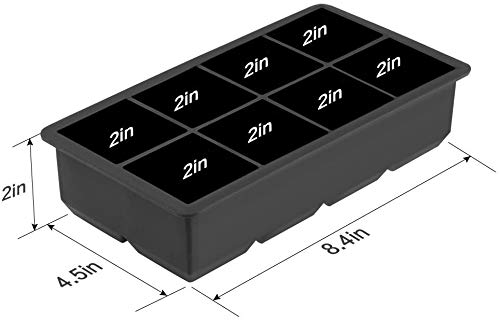 Ticent Large Ice-Cube-Tray Silicone Ice-Cube-Mold 2-Inch Ice Cubes For Whiskey And Cocktail, Pack Of 2 #TOP3