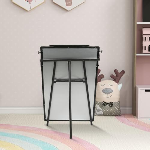 Pizarra blanca borrable sobre pie, tabla magnética de caballete, 60 x 90 cm, altura ajustable con soporte, Whiteboard marco de aluminio, móvil Paperboard plegable de mesa de conferencia (60 x 90 cm) - imagen 8