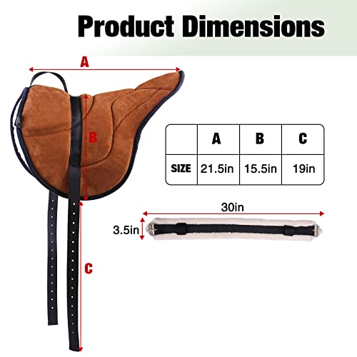Image of Harrison Howard Equestrian Saddle Pad Horse Riding Pad Bareback Pad with Girth