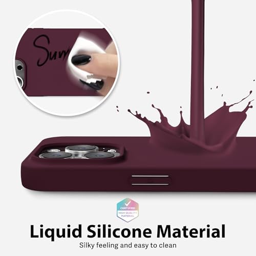 oakxco Silicone Case for iPhone 15 Pro Case Magnetic, Compatible with Magsafe Wireless Charging, Slim Thin Soft Rubber Gel, Girly Cute Aesthetic Hard Shell Mag Safe Cover for Women, Burgundy Maroon by oakxco - Used condition - Image 4