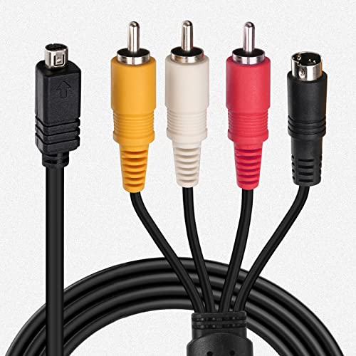Kacebela Av A/V Audio Video Rca S-Video Cable Cord - Tv-Out Cable Vmc15Fs Handycam Audio Video Cable, Compatible With Sony Handycam Minidv Camcorder With 10-Pin Output Connector [5Feet] #TOP6