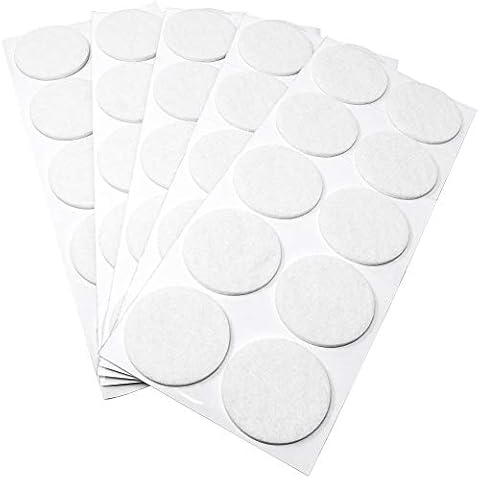Adsamm® / 50 x self-adhesive felt pads / white / Ø 45 mm / round / 0.138''/3.5 mm thick stick-on furniture felt glides / furniture protective pads Adsamm® Quality Cover